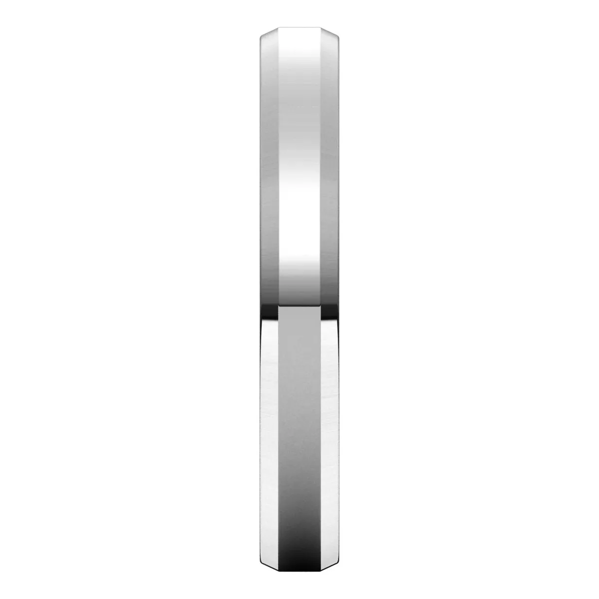 10K White 3 mm Beveled Edge Comfort Fit Light Band