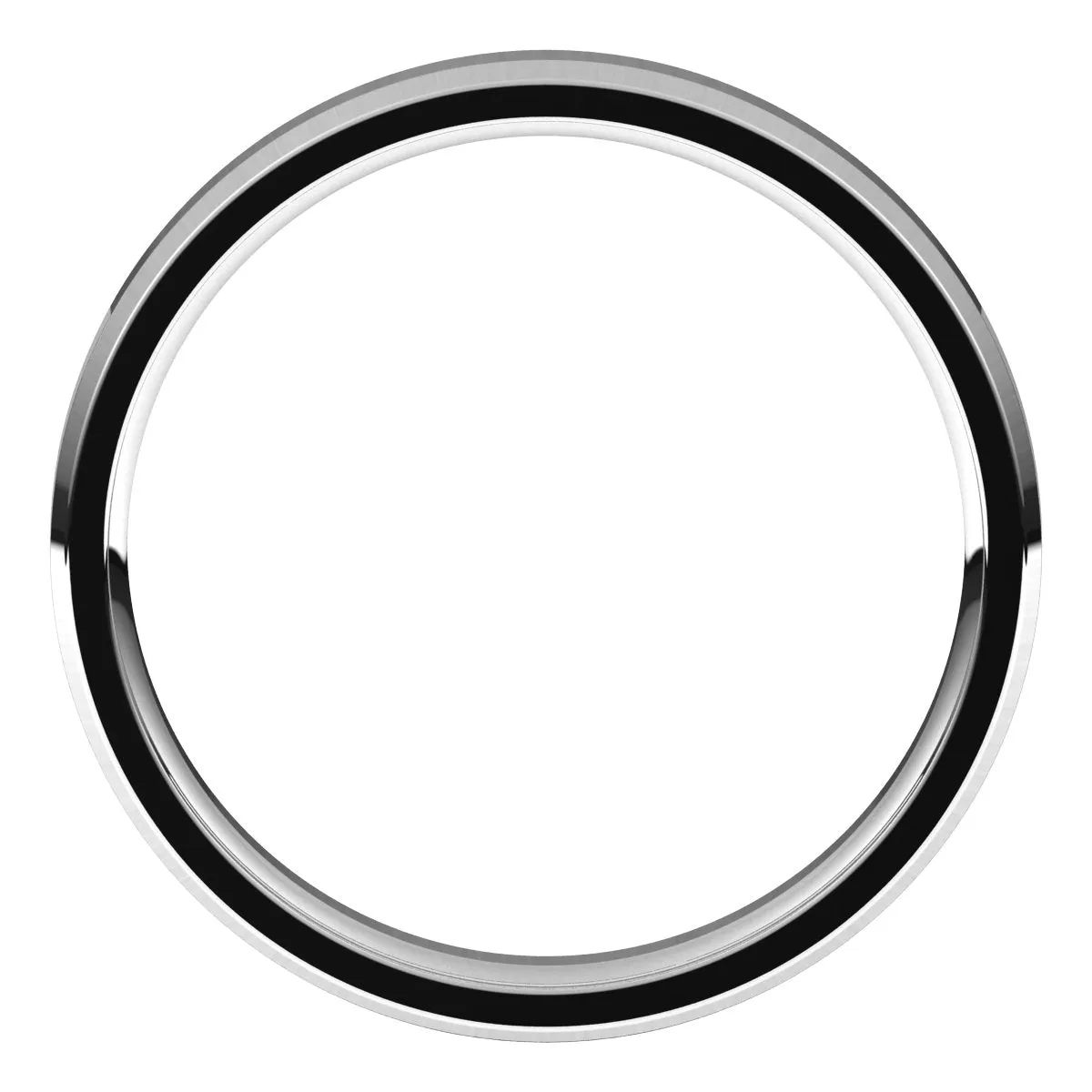 10K White 3 mm Beveled Edge Comfort Fit Light Band