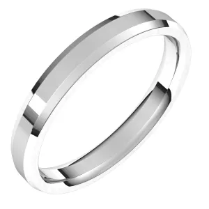 10K White 3 mm Beveled Edge Comfort Fit Light Band