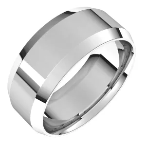 10K White 8 mm Beveled Edge Comfort Fit Light Band