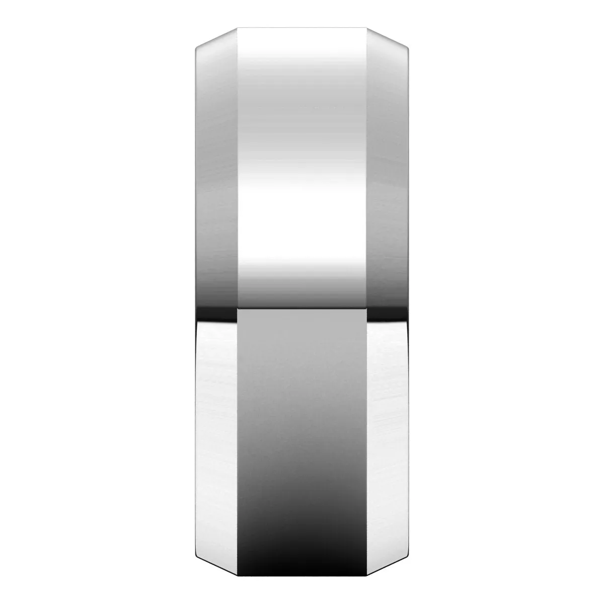 10K White 8 mm Beveled Edge Comfort Fit Light Band