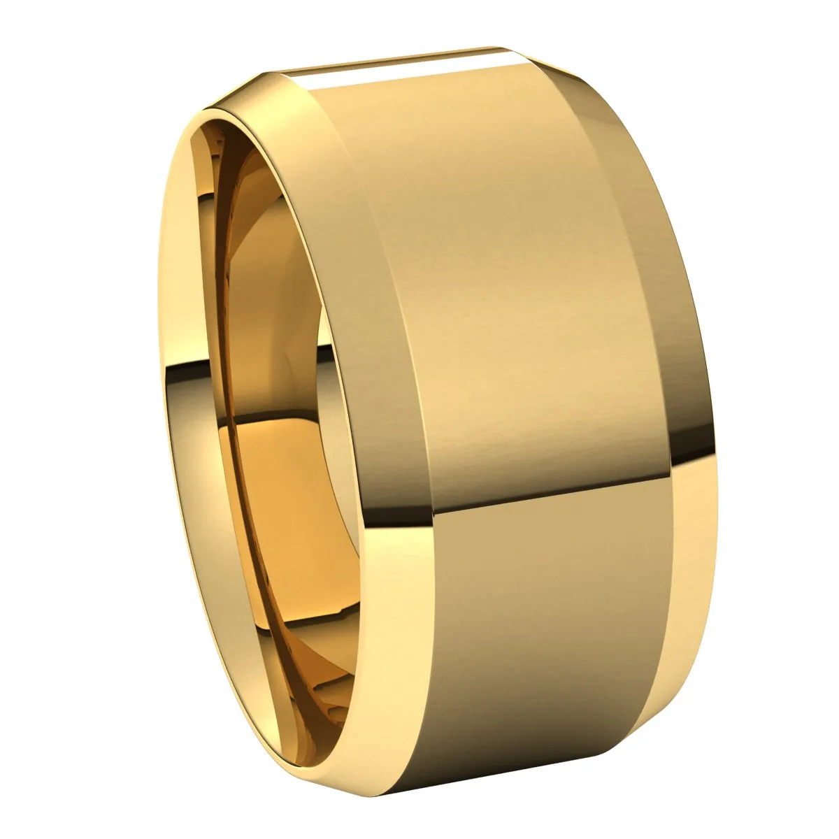 10K Yellow 10 mm Beveled Edge Comfort Fit Light Band