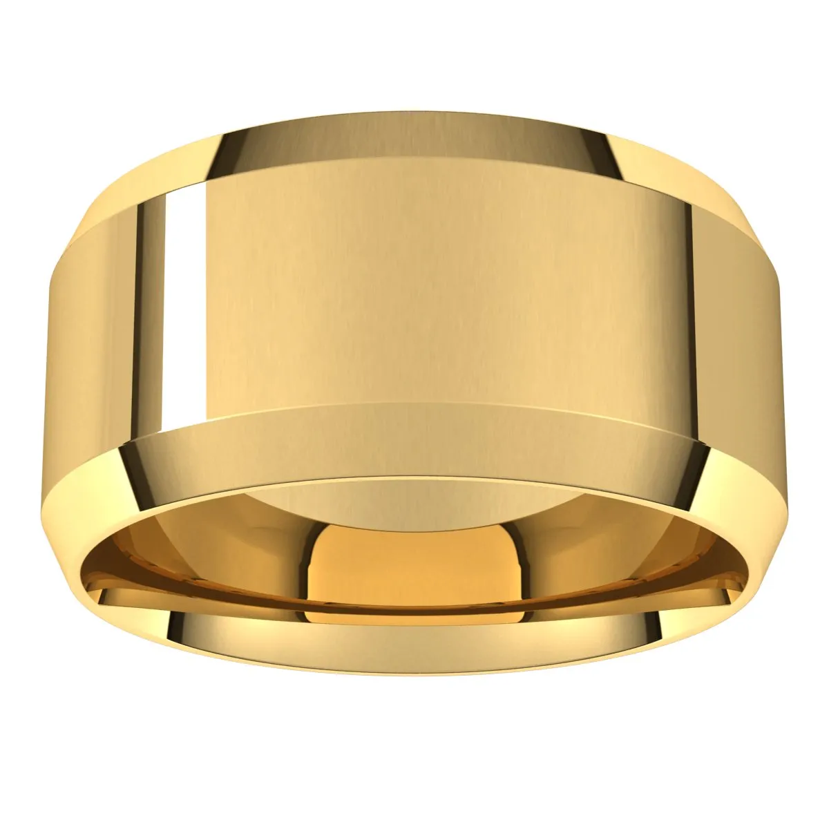 10K Yellow 10 mm Beveled Edge Comfort Fit Light Band