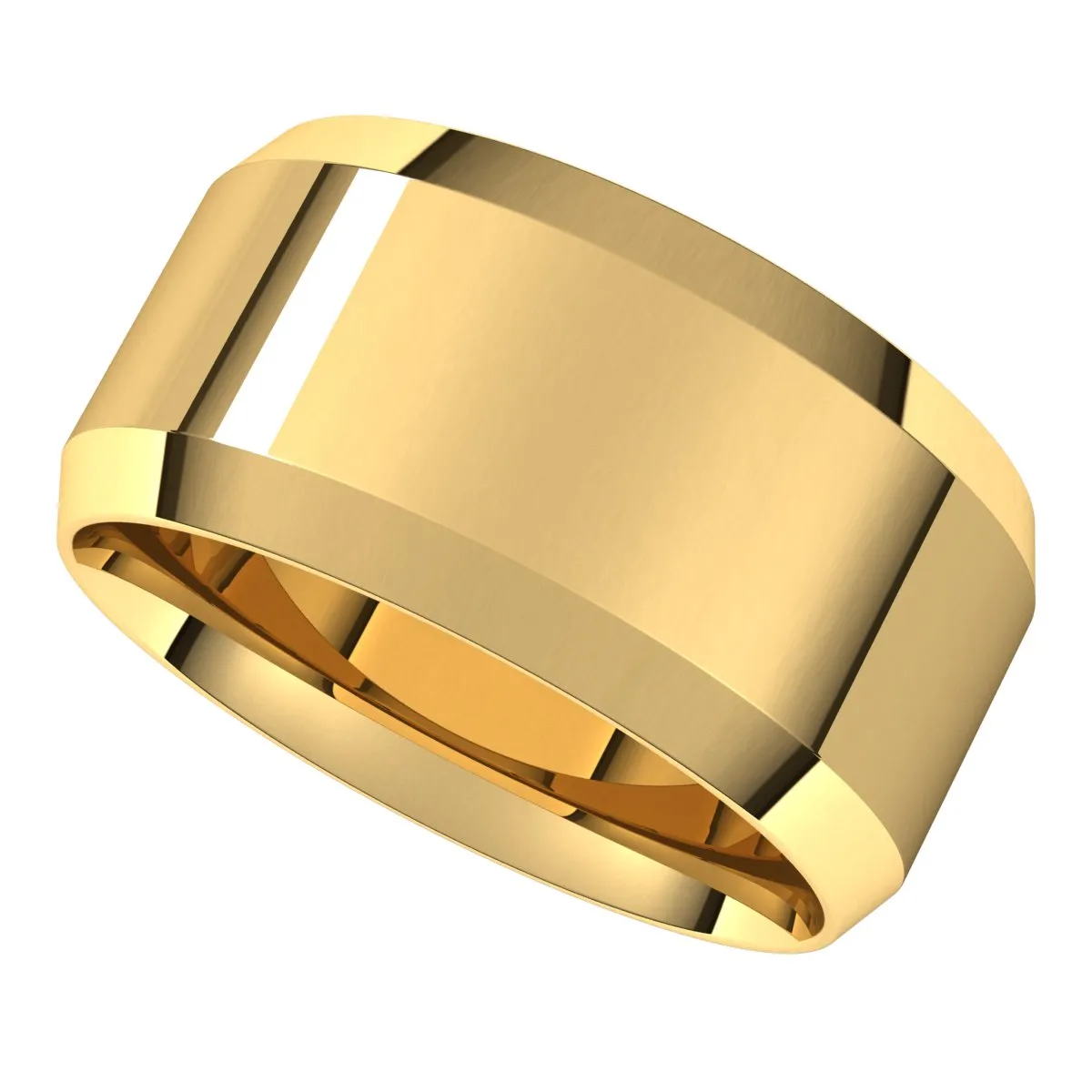 10K Yellow 10 mm Beveled Edge Comfort Fit Light Band