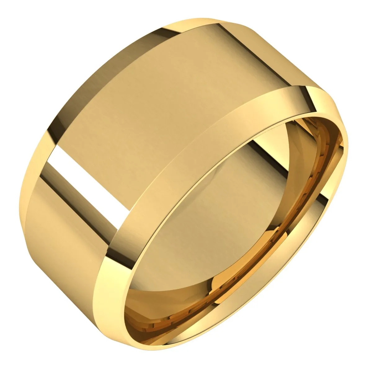 10K Yellow 10 mm Beveled Edge Comfort Fit Light Band