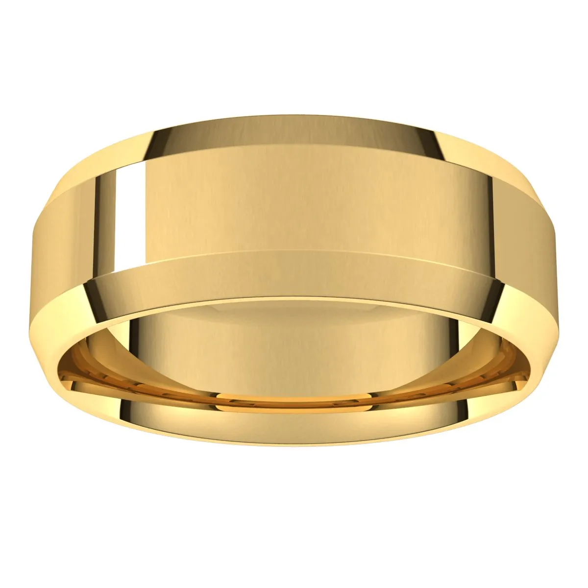 10K Yellow 7 mm Beveled Edge Comfort Fit Light Band
