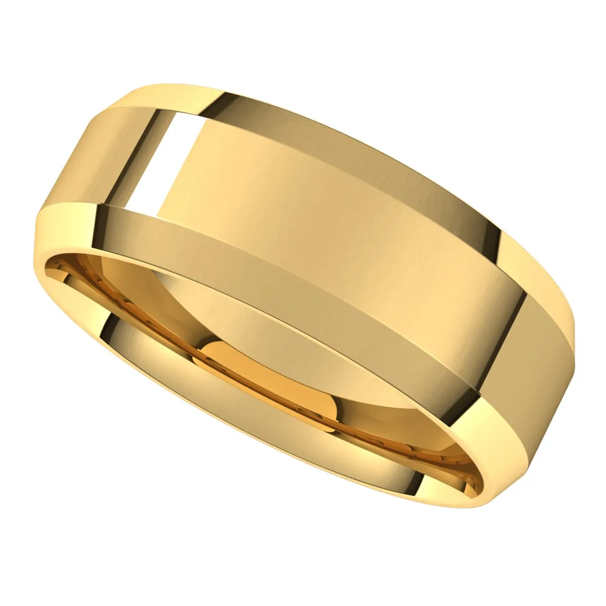 10K Yellow 7 mm Beveled Edge Comfort Fit Light Band