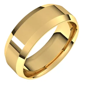 10K Yellow 7 mm Beveled Edge Comfort Fit Light Band