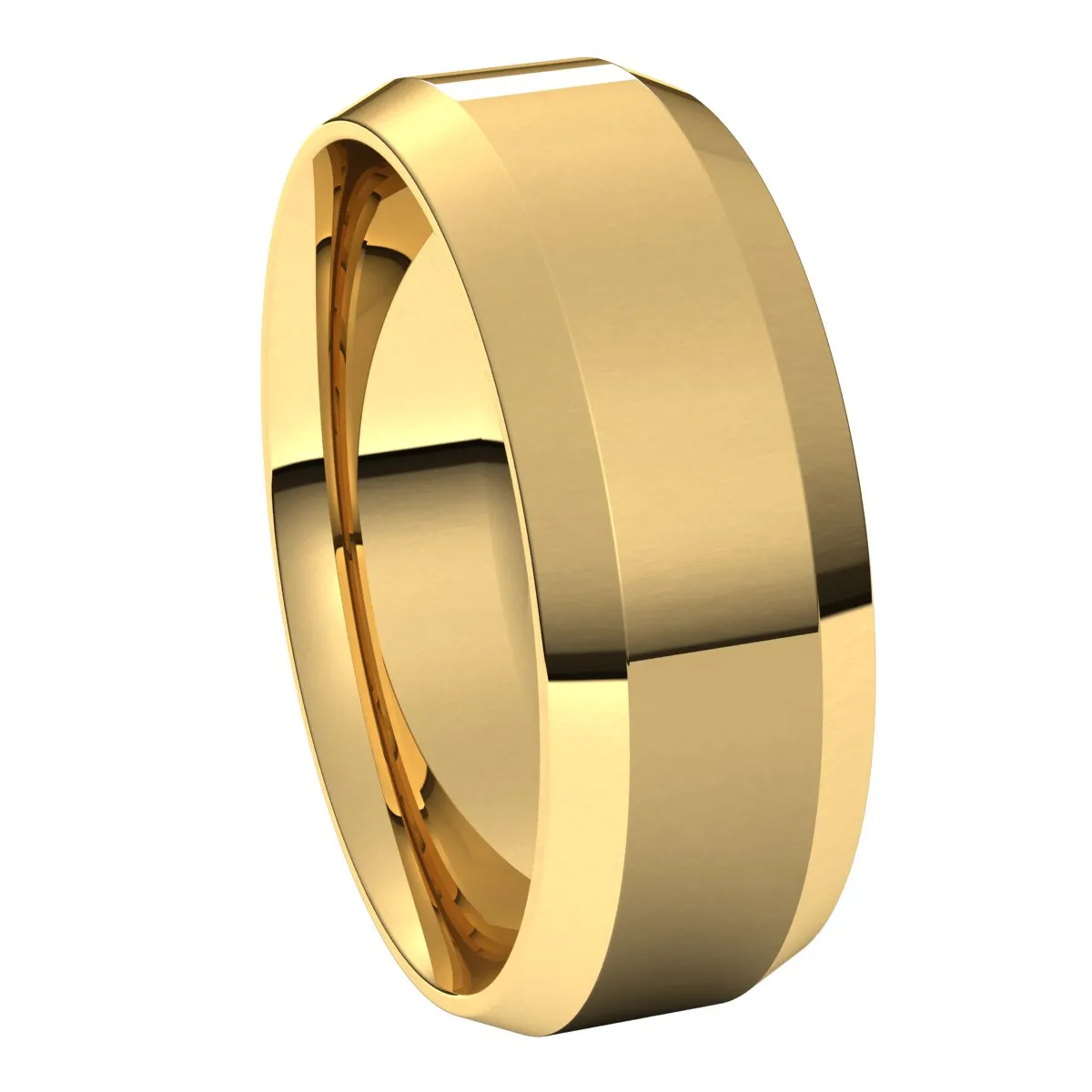 10K Yellow 7 mm Beveled Edge Comfort Fit Light Band