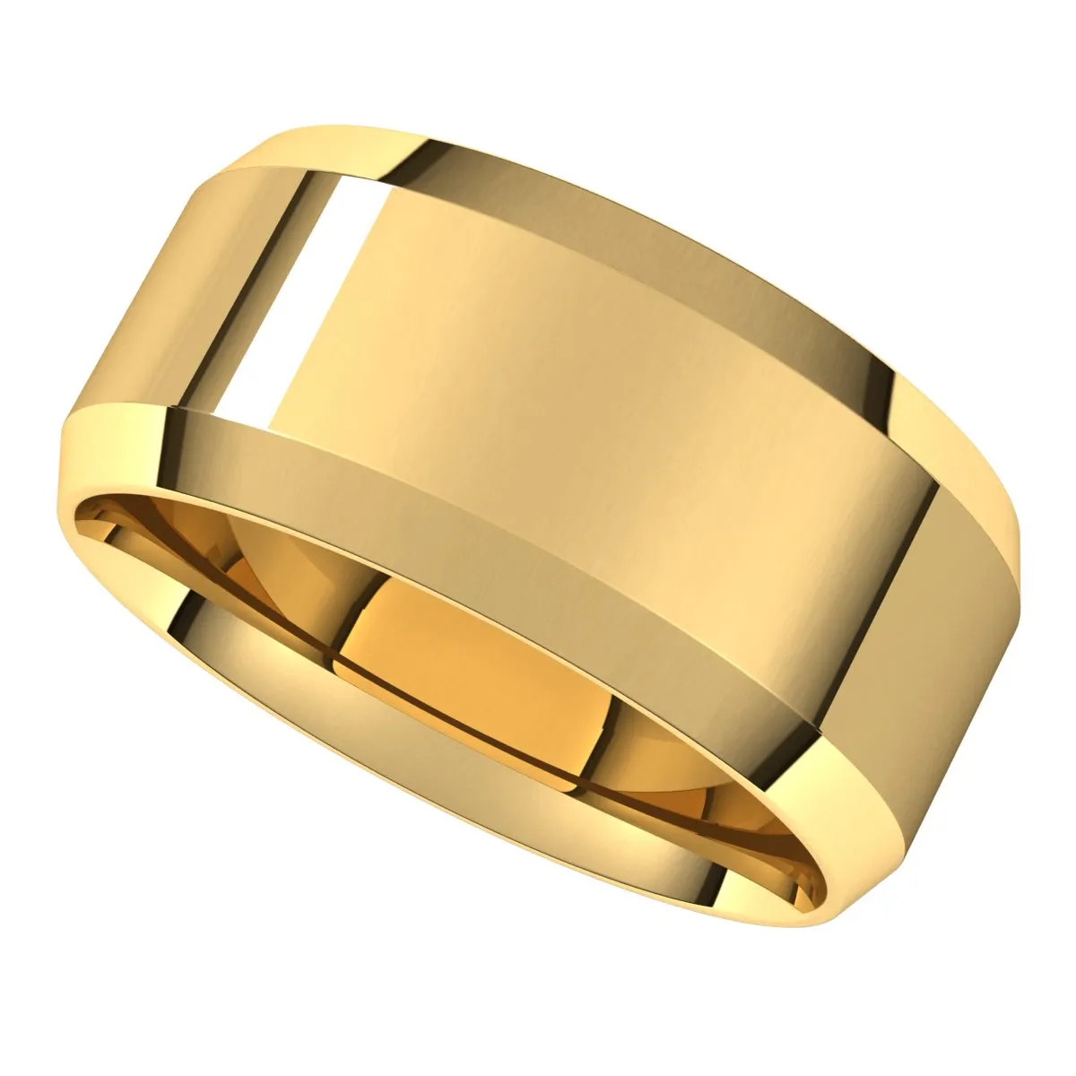 10K Yellow 9 mm Beveled Edge Comfort Fit Light Band