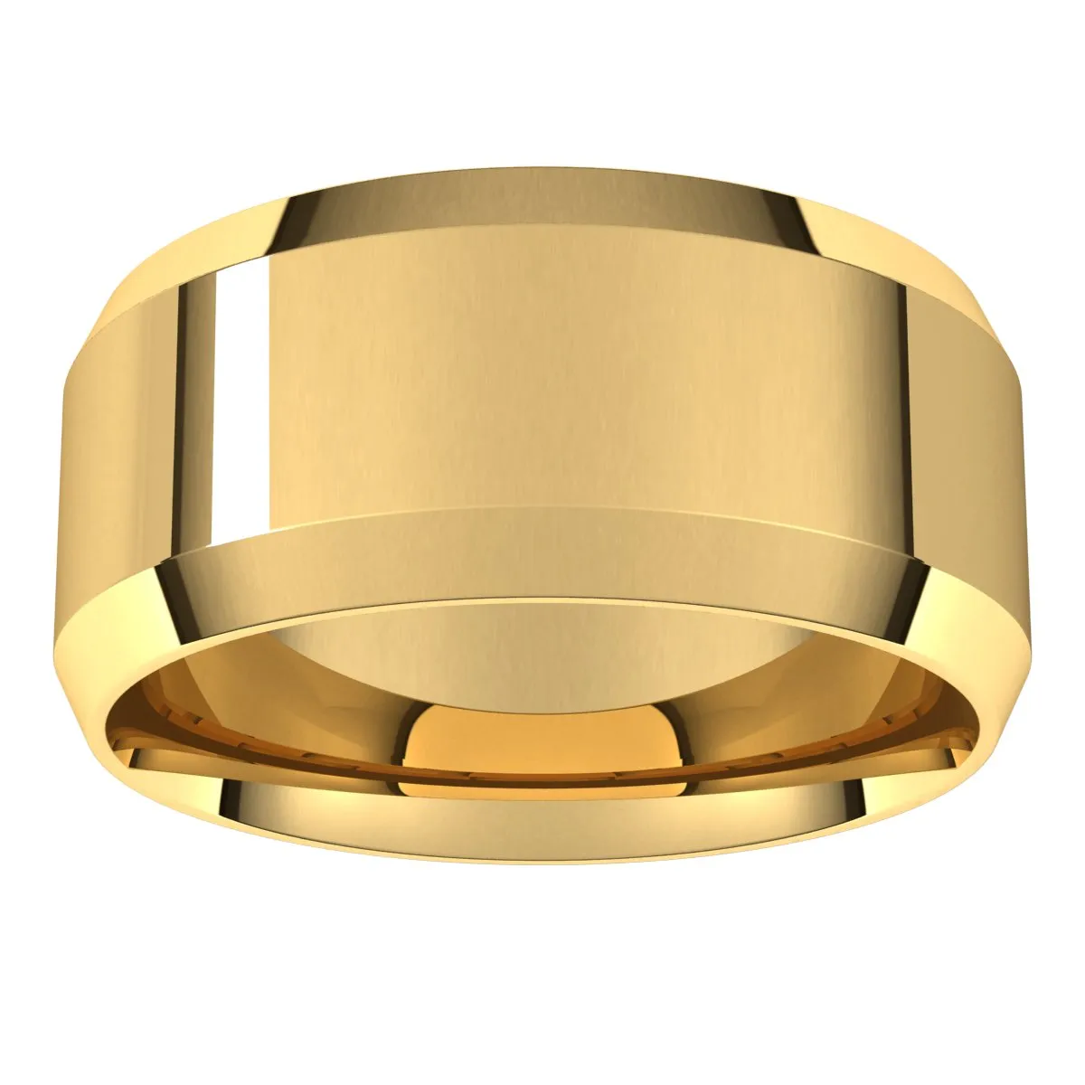 10K Yellow 9 mm Beveled Edge Comfort Fit Light Band