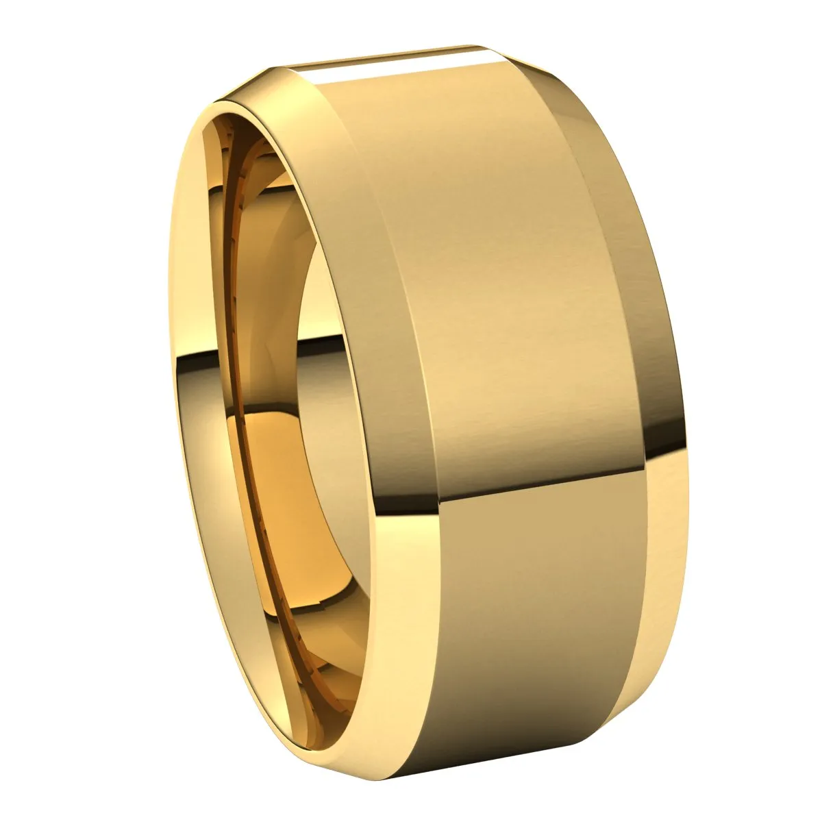 10K Yellow 9 mm Beveled Edge Comfort Fit Light Band