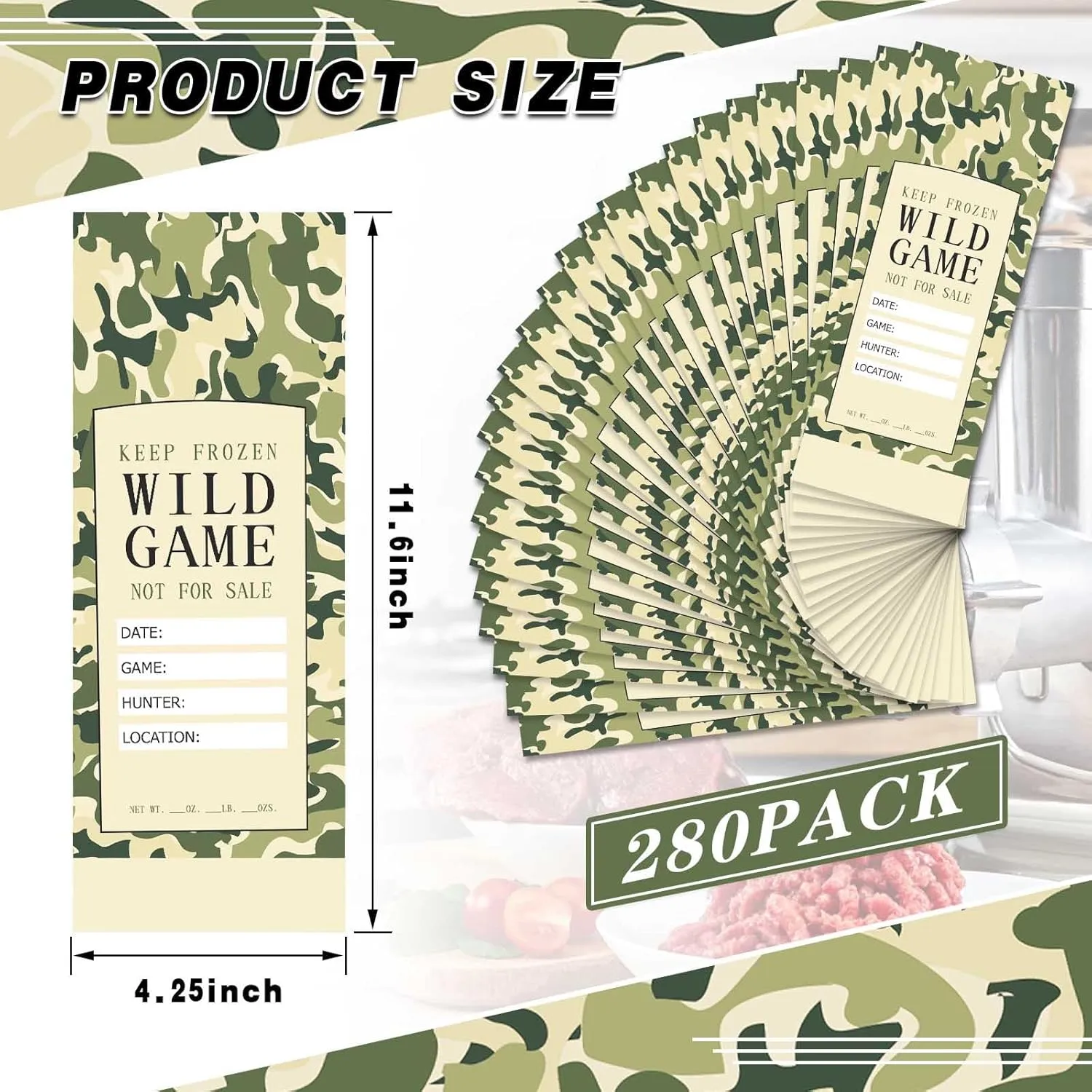 140 Pack 1Lb Wild Game Freezer Bags Hunting Meat Packaging for Ground Meat