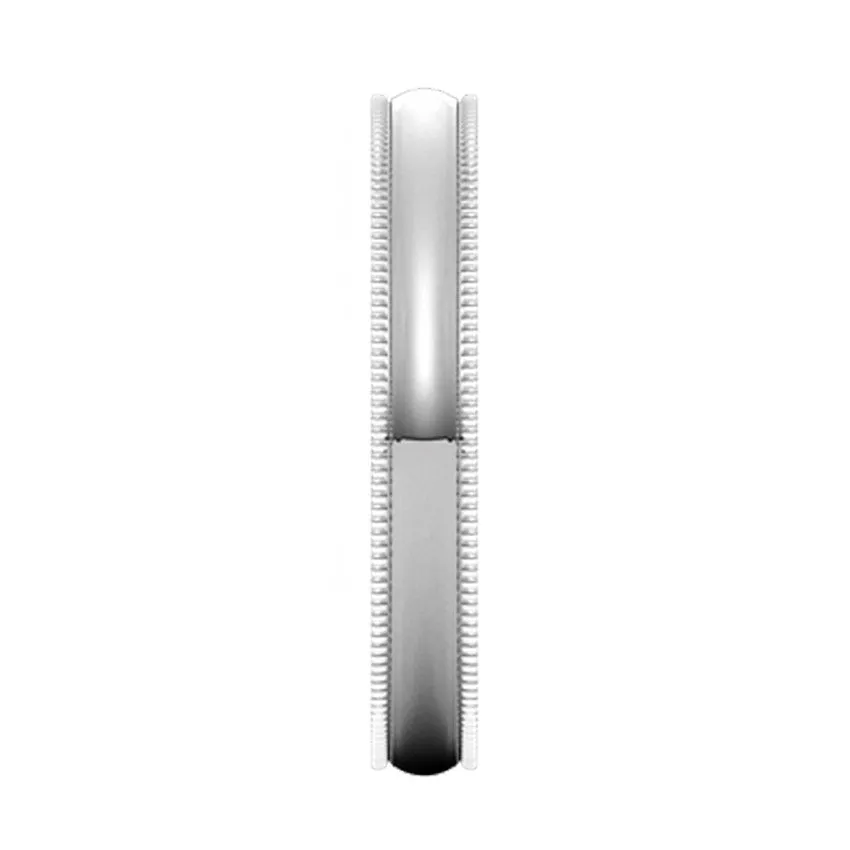 14K White Lightweight Milgrain Wedding Band