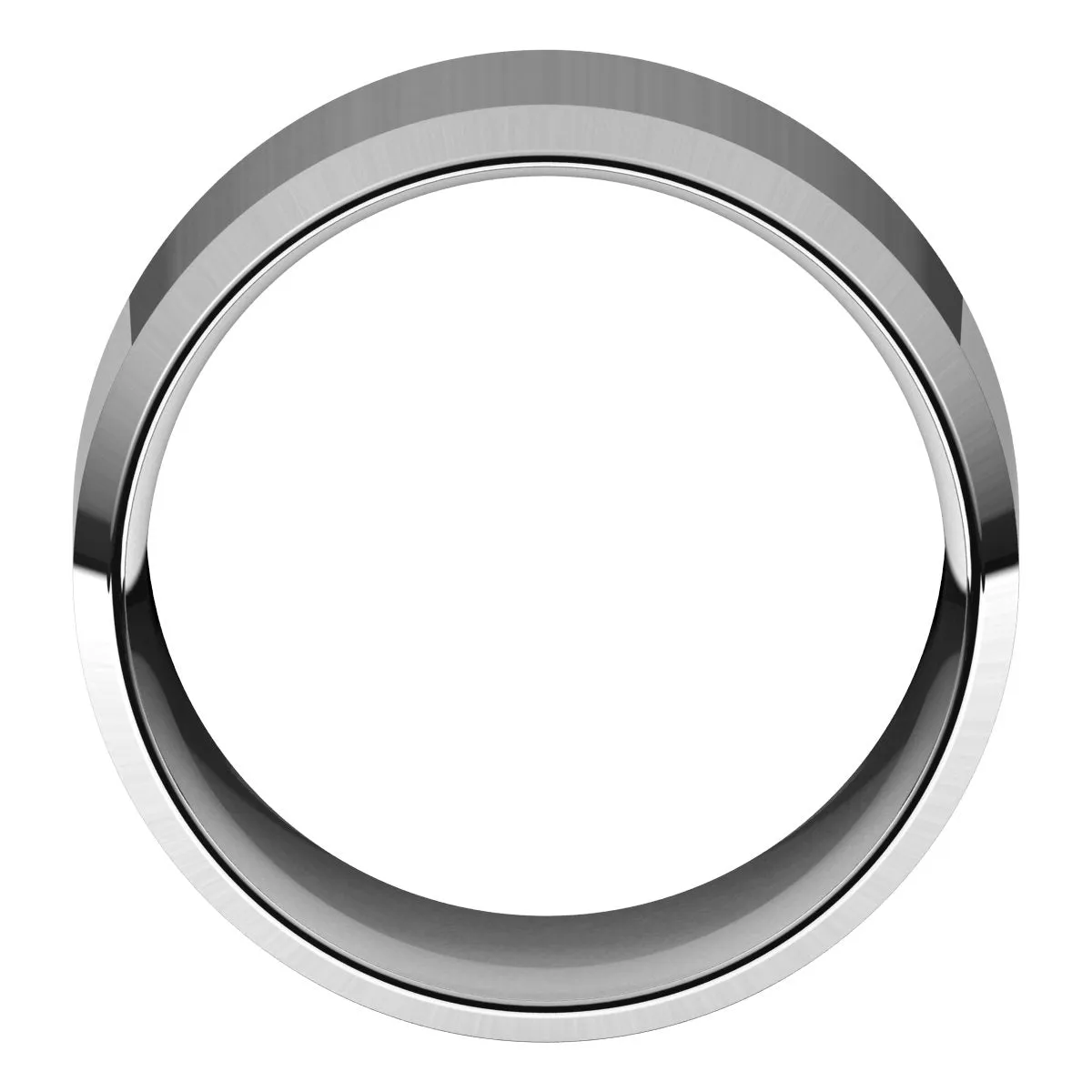 14K X1 White 12 mm Beveled Edge Comfort Fit Light Band