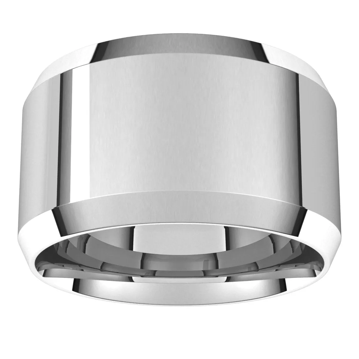 14K X1 White 12 mm Beveled Edge Comfort Fit Light Band