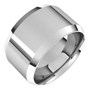 14K X1 White 12 mm Beveled Edge Comfort Fit Light Band