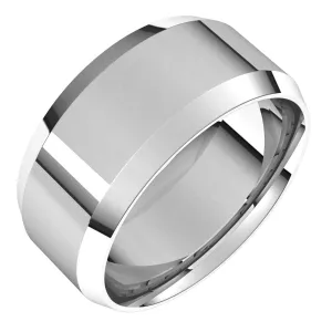 14K X1 White 9 mm Beveled Edge Comfort Fit Light Band