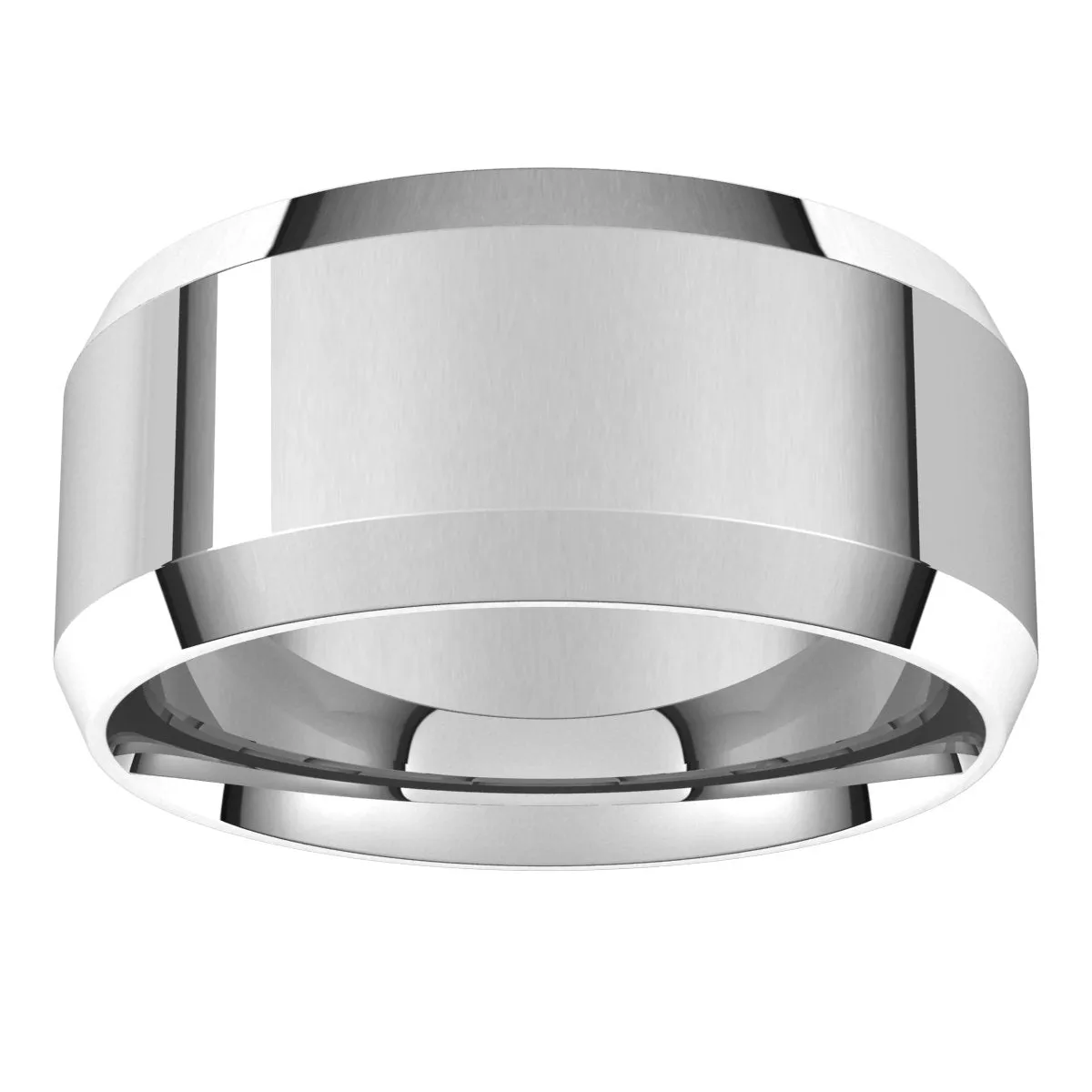 14K X1 White 9 mm Beveled Edge Comfort Fit Light Band