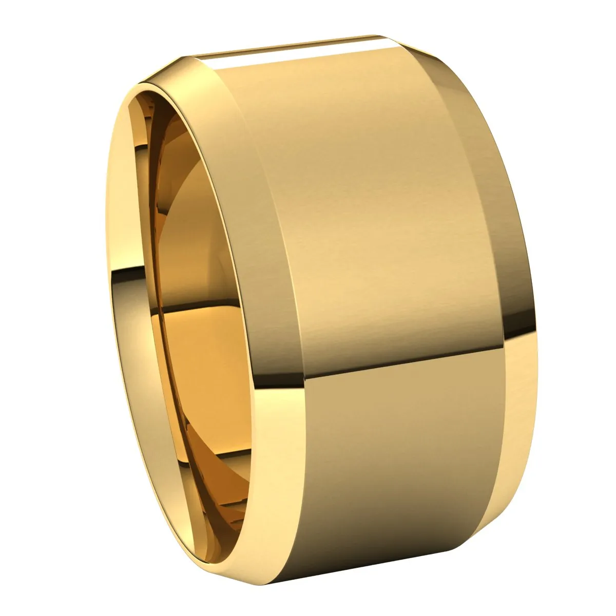 14K Yellow 11 mm Beveled Edge Comfort Fit Light Band