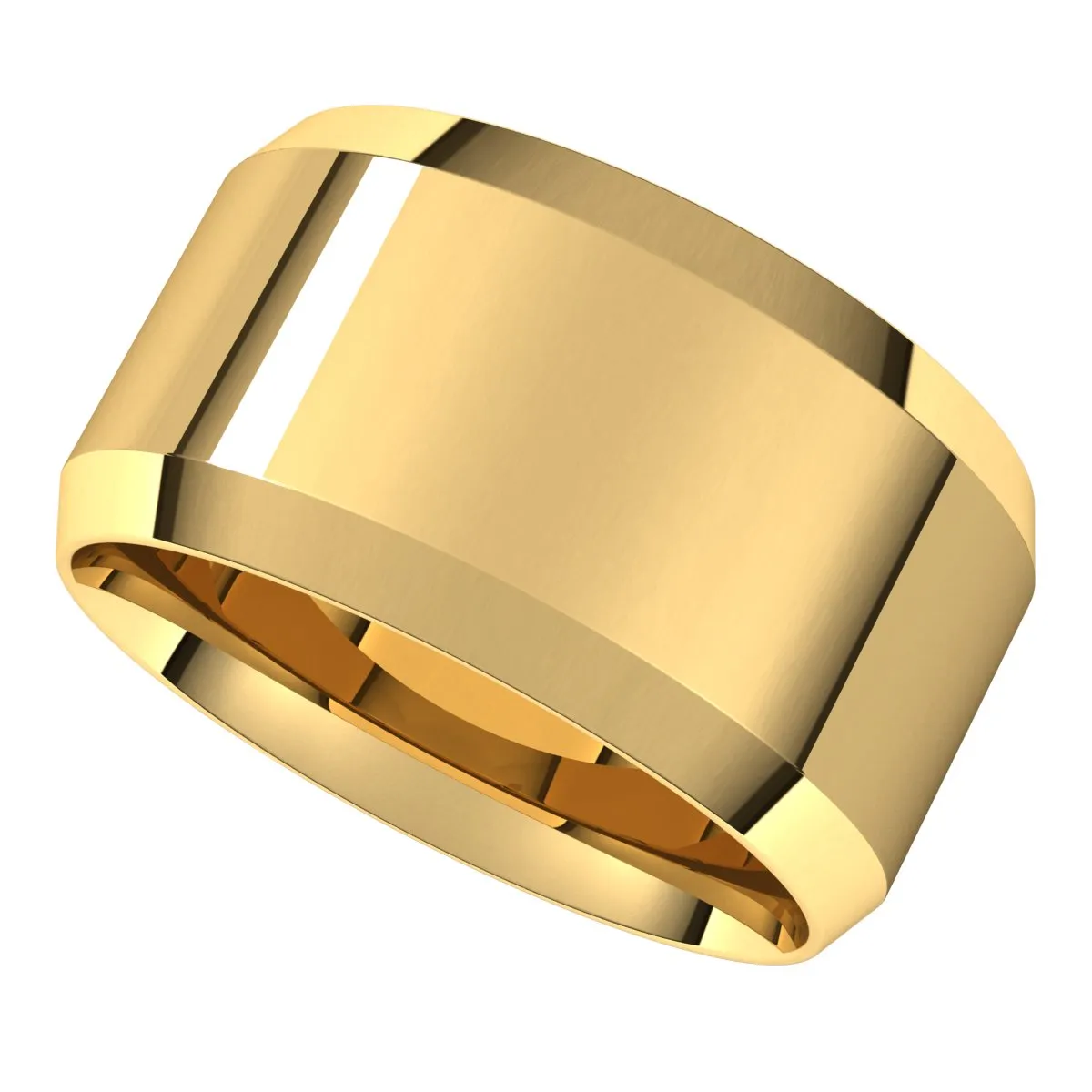 14K Yellow 11 mm Beveled Edge Comfort Fit Light Band