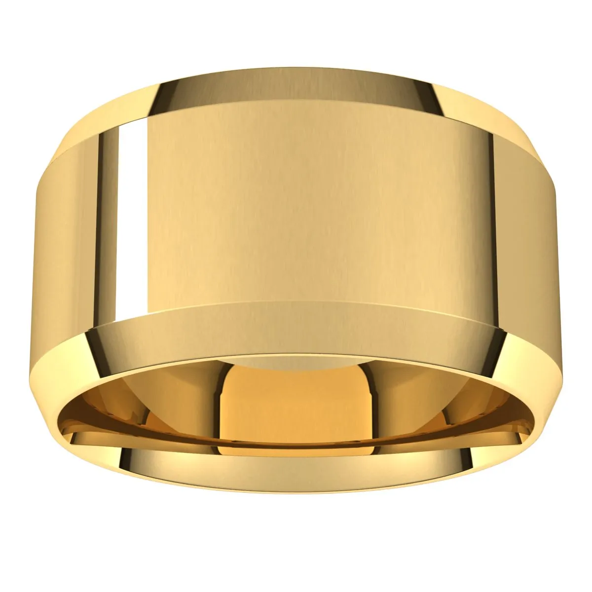14K Yellow 11 mm Beveled Edge Comfort Fit Light Band