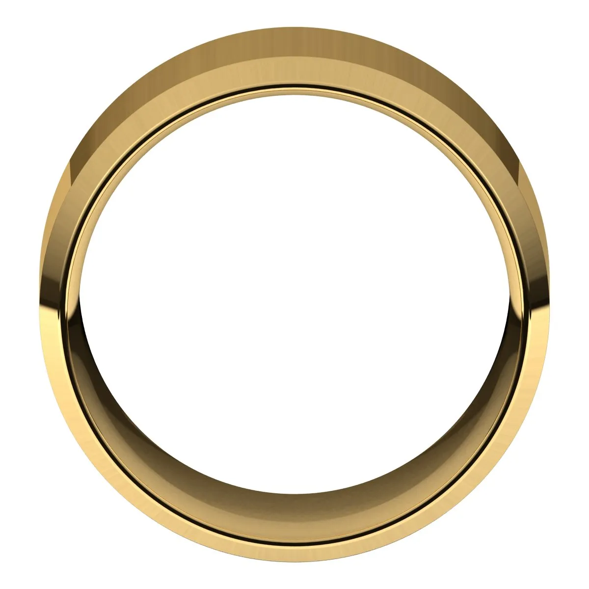 14K Yellow 12 mm Beveled Edge Comfort Fit Light Band