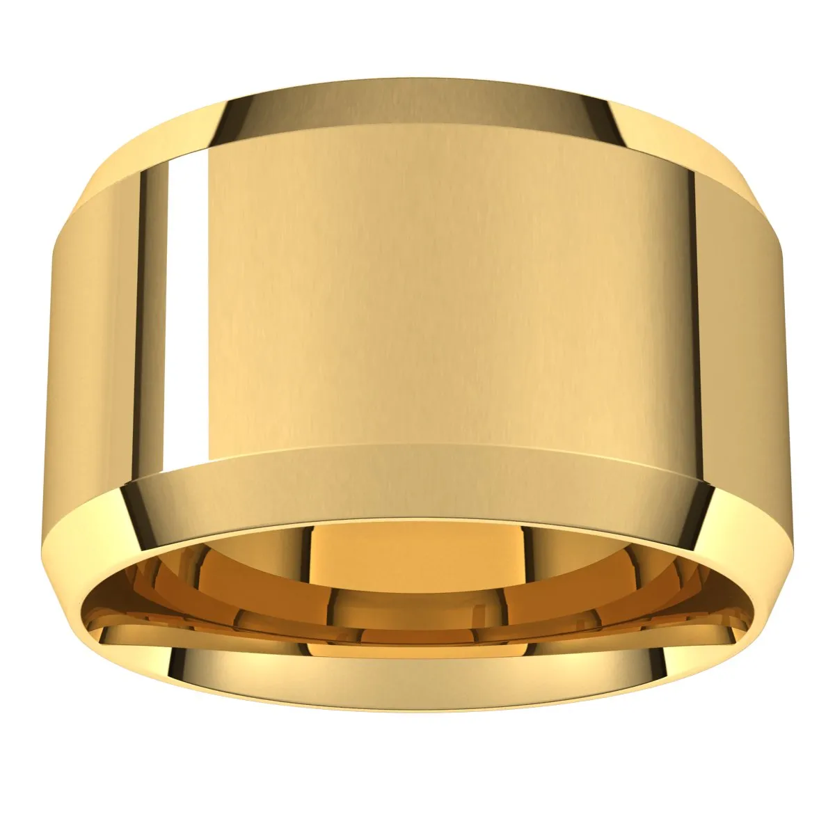 14K Yellow 12 mm Beveled Edge Comfort Fit Light Band