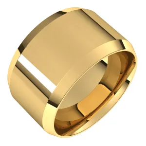 14K Yellow 12 mm Beveled Edge Comfort Fit Light Band