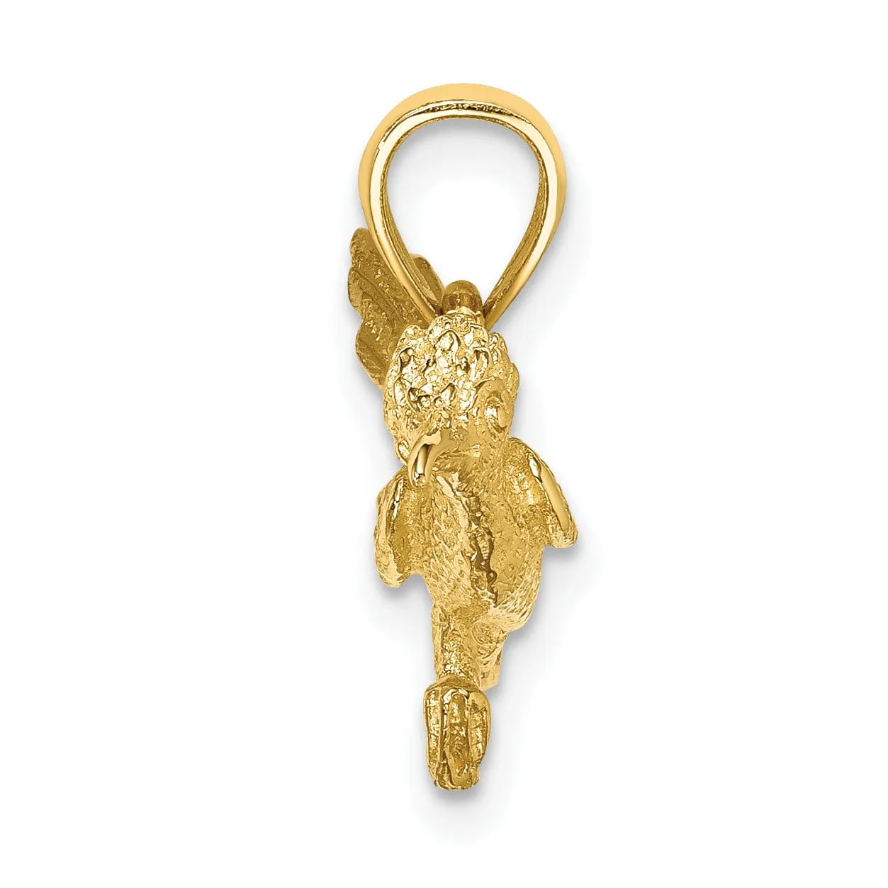 14K Yellow Gold 3-D Polished Finish Road Runner Pendant