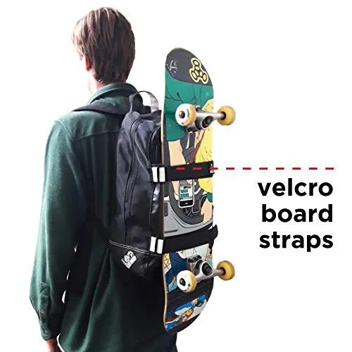 187 Killer Pads Standard Issue Backpack with Skateboard Straps, Black