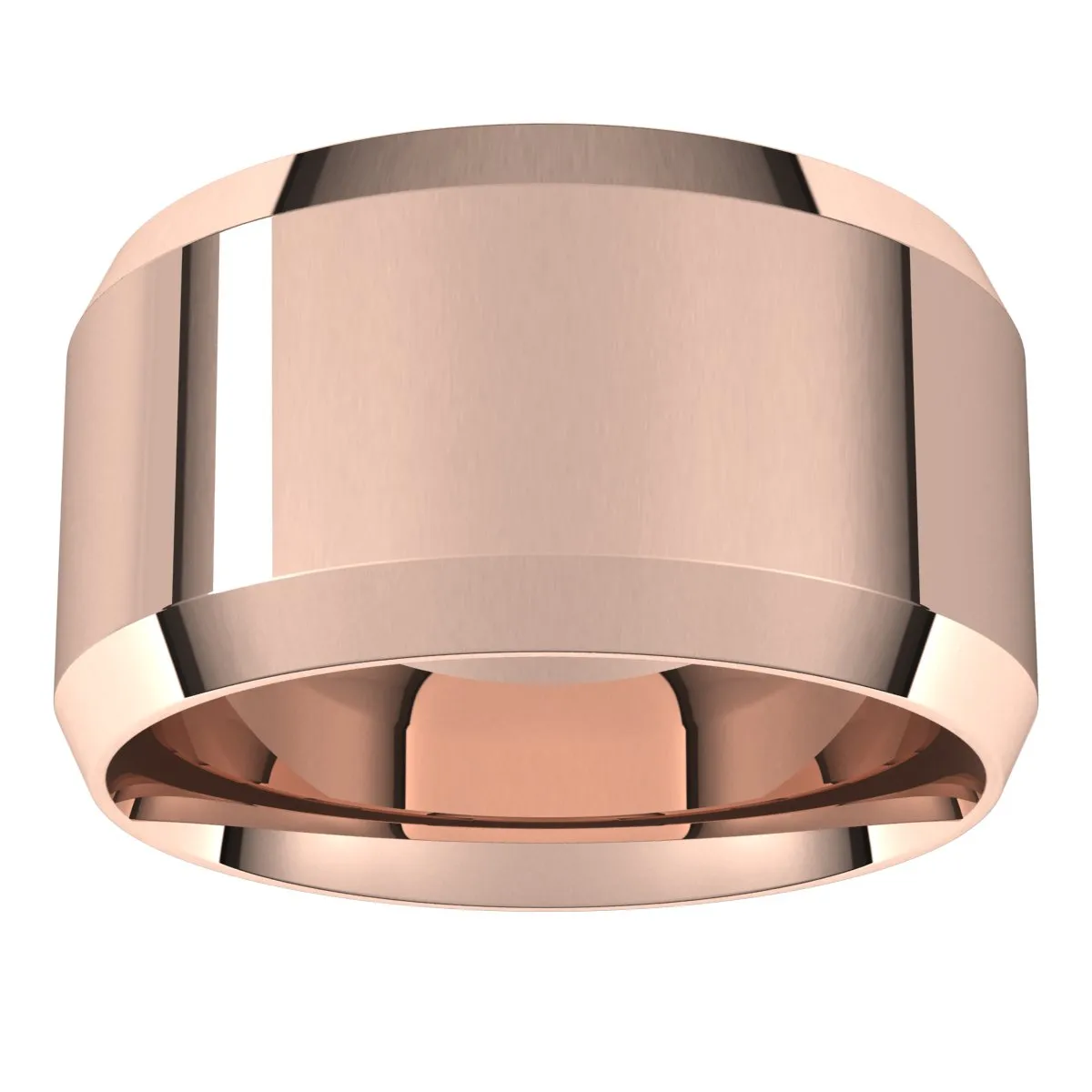 18K Rose 11 mm Beveled Edge Comfort Fit Light Band