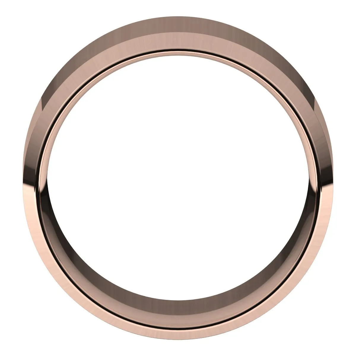 18K Rose 11 mm Beveled Edge Comfort Fit Light Band
