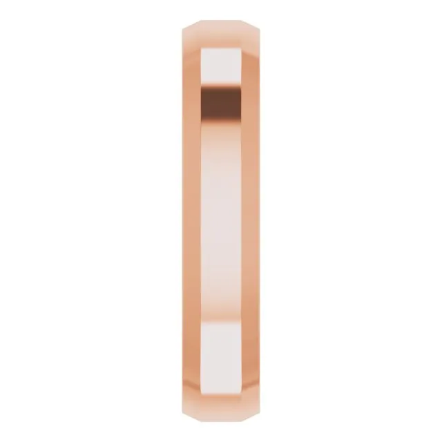 18K Rose 4 mm Beveled Edge Comfort Fit Light Band