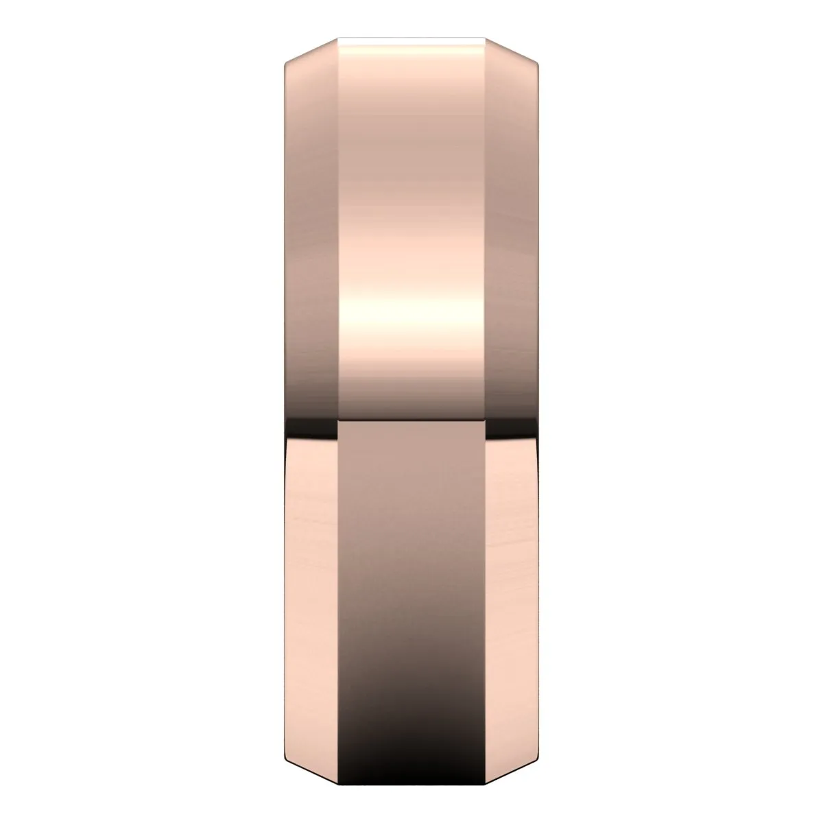 18K Rose 7 mm Beveled Edge Comfort Fit Light Band