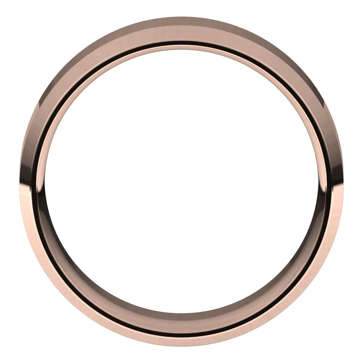 18K Rose 7 mm Beveled Edge Comfort Fit Light Band