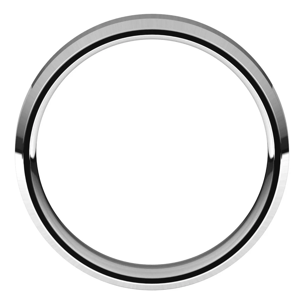 18K White 5 mm Beveled Edge Comfort Fit Light Band