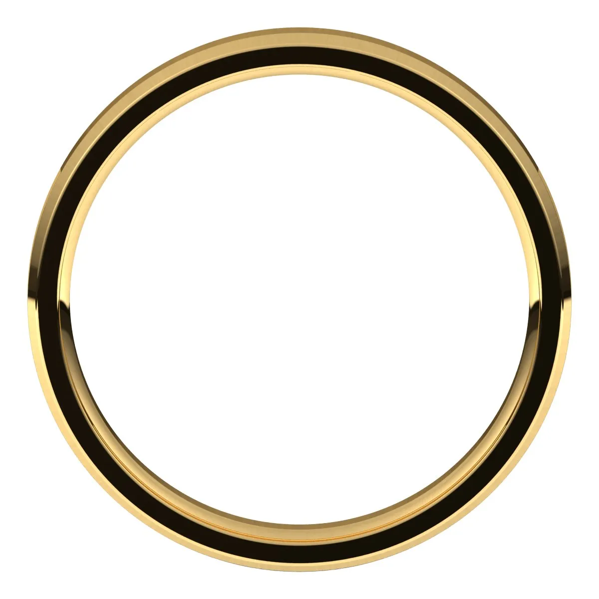 18K Yellow 3 mm Beveled Edge Comfort Fit Light Band