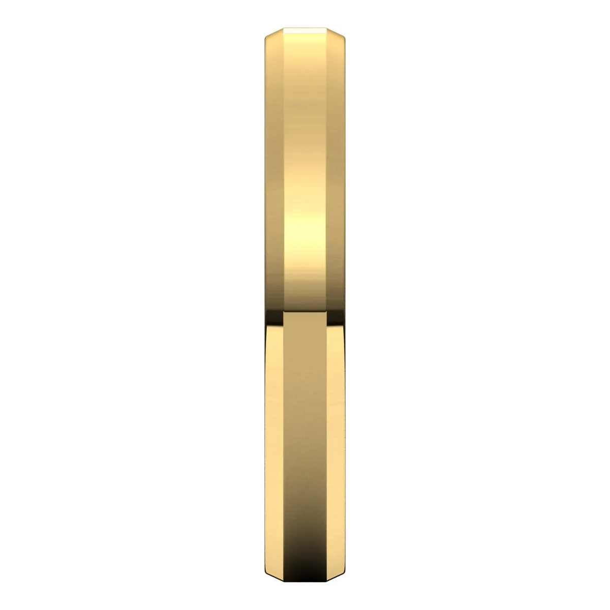 18K Yellow 3 mm Beveled Edge Comfort Fit Light Band