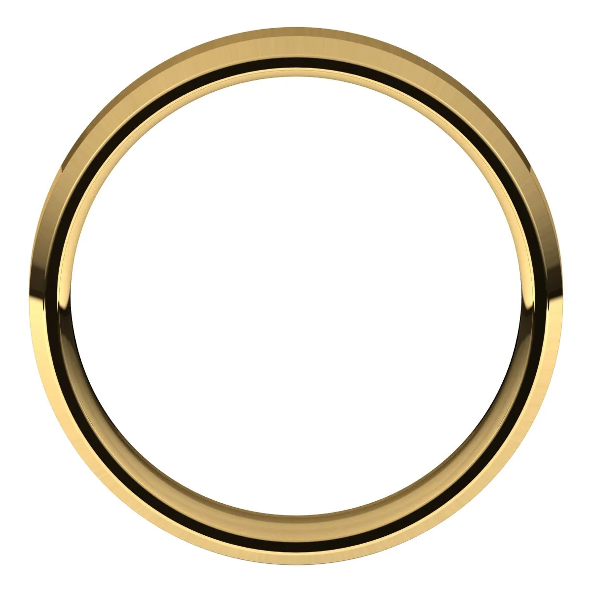 18K Yellow 5 mm Beveled Edge Comfort Fit Light Band