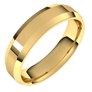 18K Yellow 5 mm Beveled Edge Comfort Fit Light Band