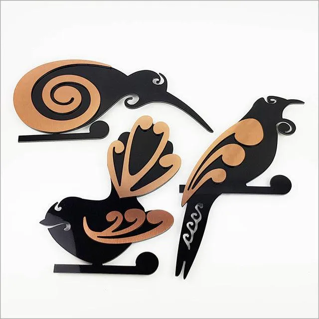 2-Tone Koru Kiwi Bird Wall Art