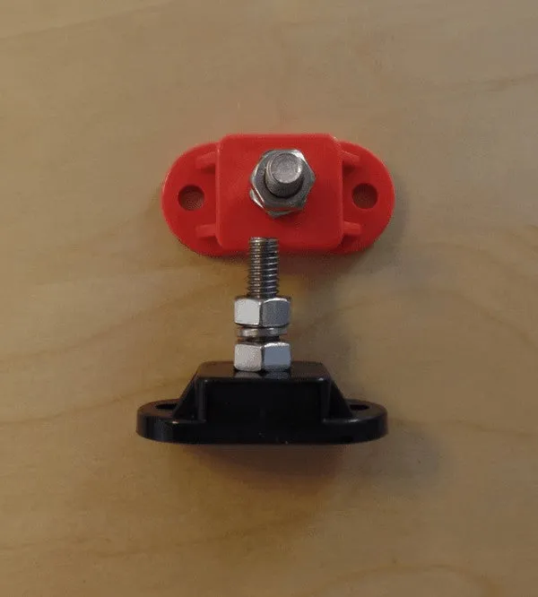 2 x Single Post Cable Connection Distribution Posts Blk Red