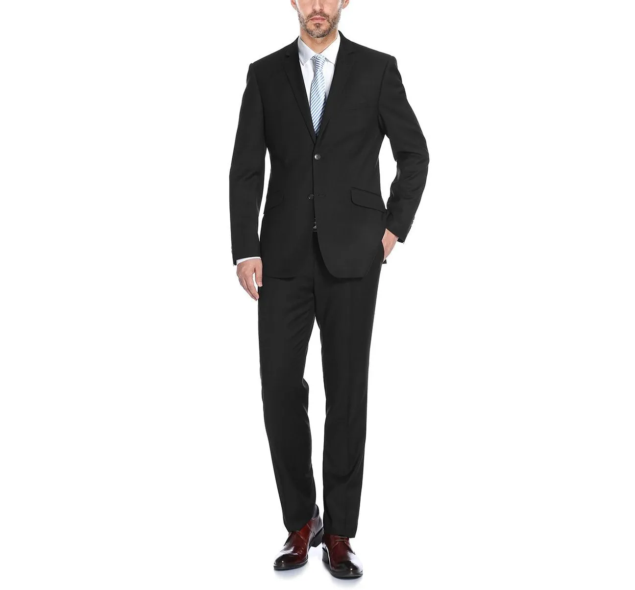 Alessandro Vitello by Renoir Slim Fit Solid Notch Lapel 2-Piece Suit 2110-1