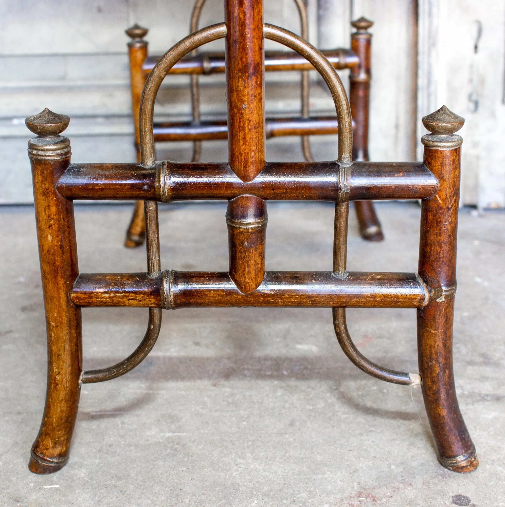 Antique French Faux Bamboo Chinoiserie Étagère Side Table