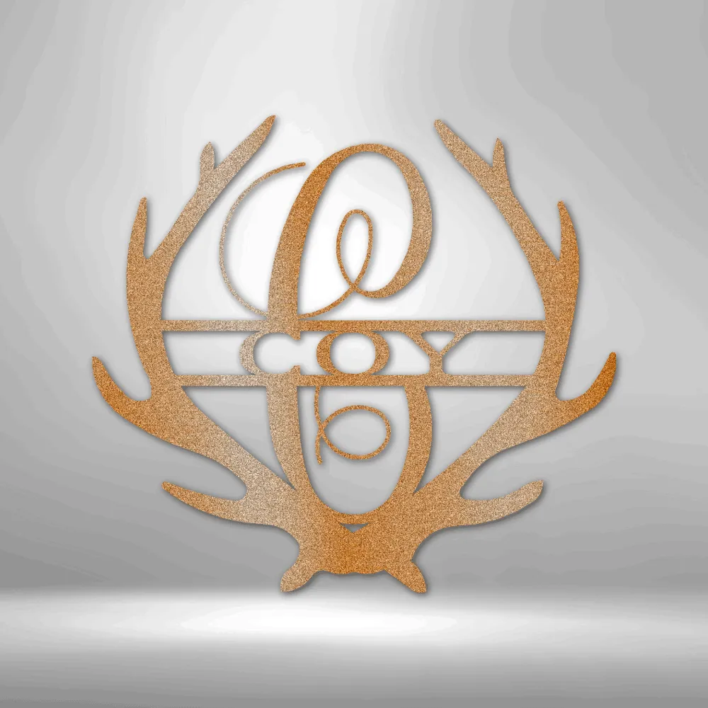 Antler Monogram - Steel Sign