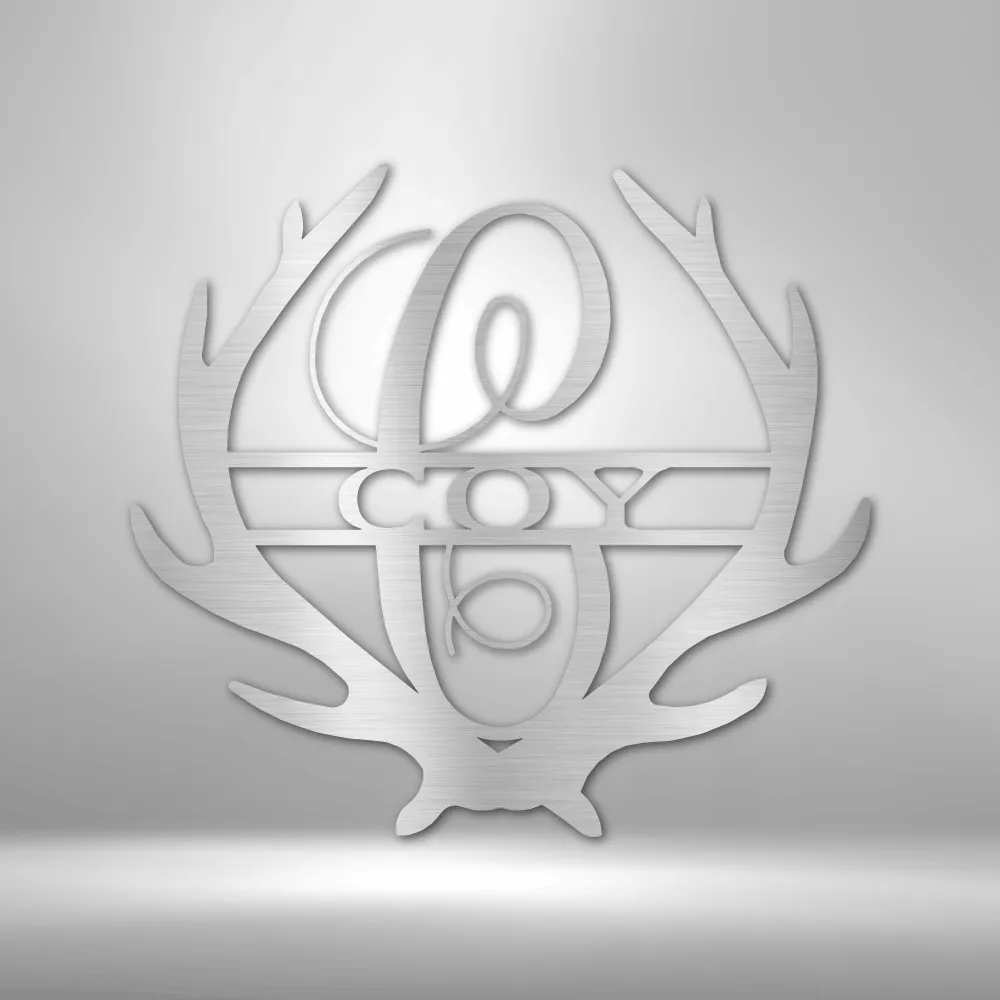 Antler Monogram - Steel Sign