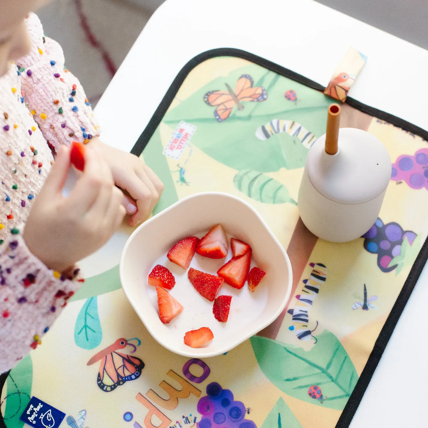 Backyard Bugs Dry Erase Wipe Fold   Go Place Mat and Chalk Mat