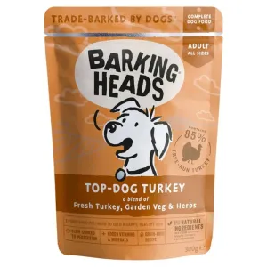 Barking Heads Top Dog Turkey Grain Free Dog Wet Food 300gm pouch x 10 pouches