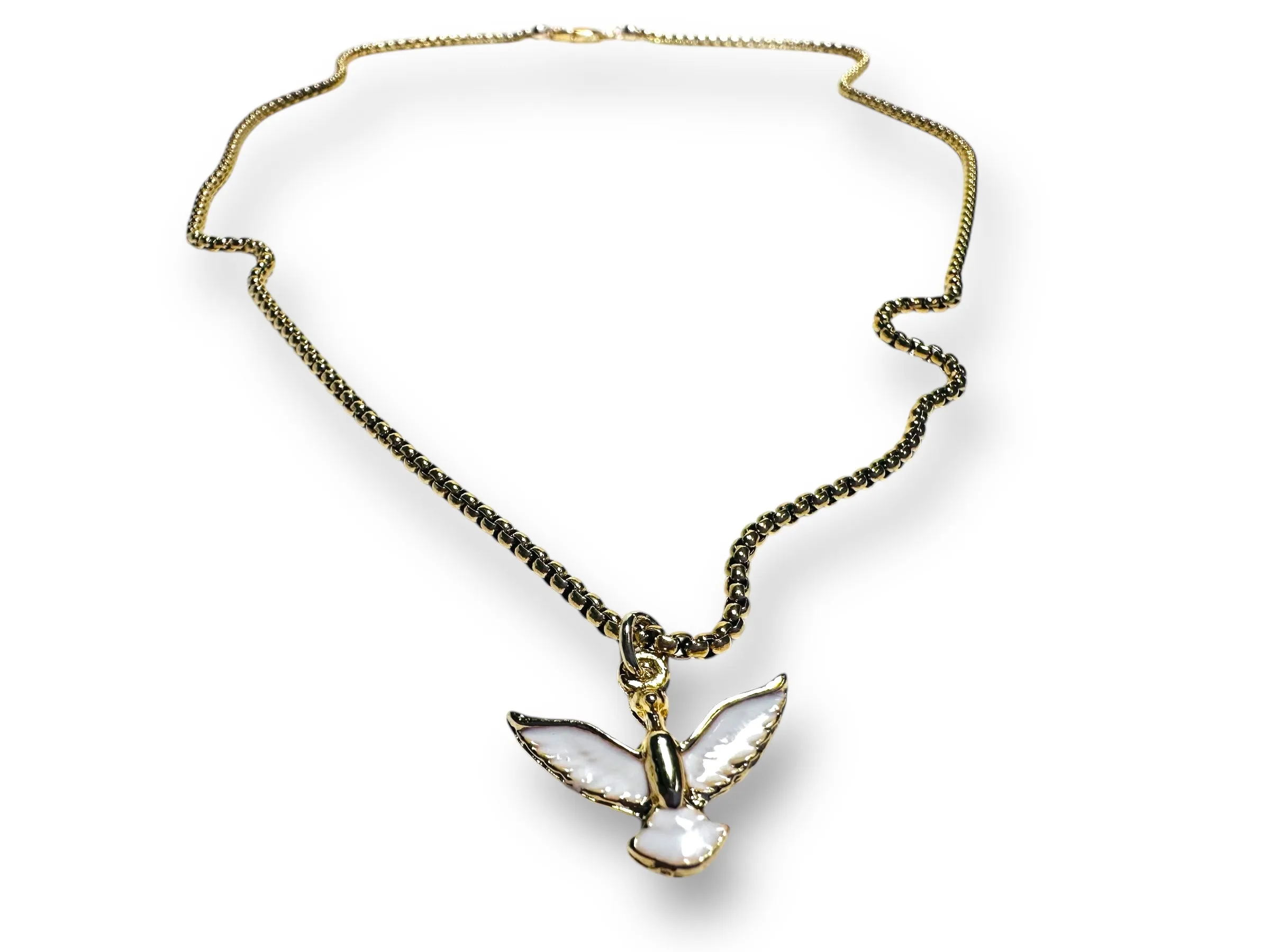 Bird Necklace, white Bird jewelry